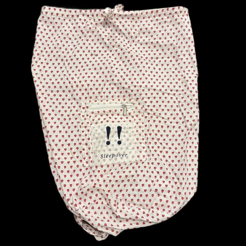 Roller Rabbit Sleepover!! Heart Pattern Slumber Party Sleeping Bag Backpack